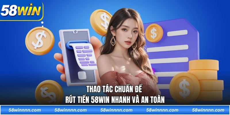 Thao tác chuẩn để rút tiền 58WIN nhanh và an toàn